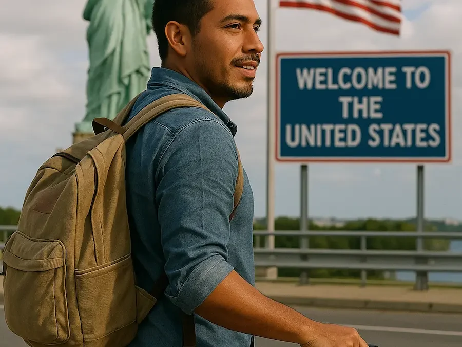Mexicano llegando a estados unidos